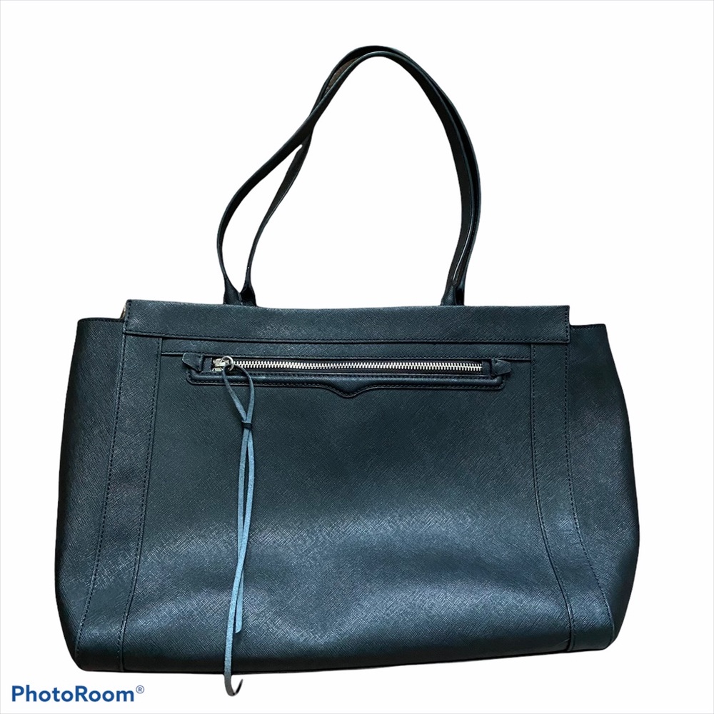 Rebecca Minkoff Monroe Saffiano Black Leather Laptop Tote Bag